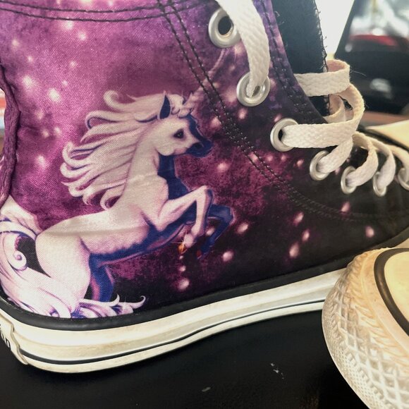 Converse All Star Chuck Taylor Satin Galaxy Unicorn Sneakers Women’s Size 7 - Picture 2 of 7